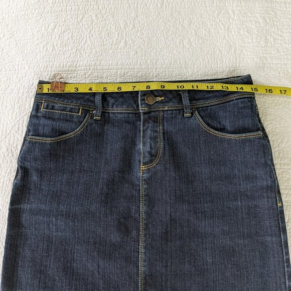 Zara Dark Wash Denim Skirt - Size 8 - Picture 6 of 7